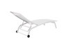 DKD Home Decor Tumbona de Jardín y Terraza Reclinable con Ruedas, Estructura de Aluminio y Textilene, Color Blanco, 64x97x187.5 cm
