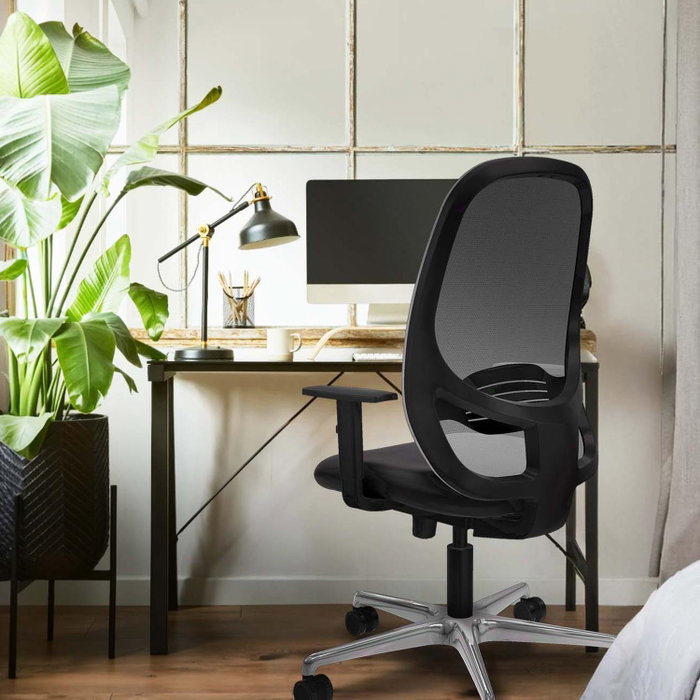 PIQUERAS Y CRESPO Silla de oficina Cilanco con mecanismo Sincro/Traslack, Marrón oscuro y Gris
