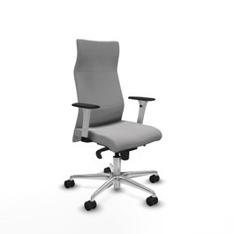 PIQUERAS Y CRESPO Sillón Albacete Gris Claro con Mecanismo Sincro y Base de Aluminio