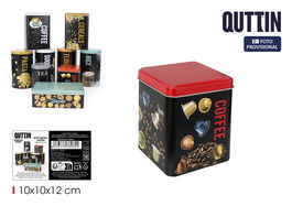 Inde Bote de Metal para Cápsulas de Café, Organizador, 10.5 x 10.4 x 11.8 cm, Color Plateado (24 Unidades)