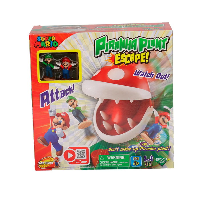 Epoch 7357 - Juego de Mesa Super Mario Piranha Plant Escape! Tablero con Figuras de Mario y Luigi