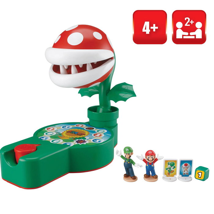 Epoch 7357 - Juego de Mesa Super Mario Piranha Plant Escape! Tablero con Figuras de Mario y Luigi