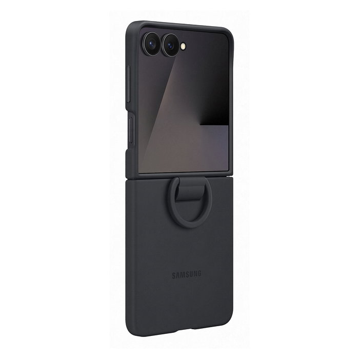Samsung Ring Case Funda de Silicona para Galaxy Z Flip 5 (2023) - Negro