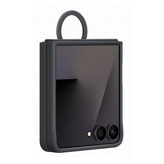 Samsung Ring Case Funda de Silicona para Galaxy Z Flip 5 (2023) - Negro