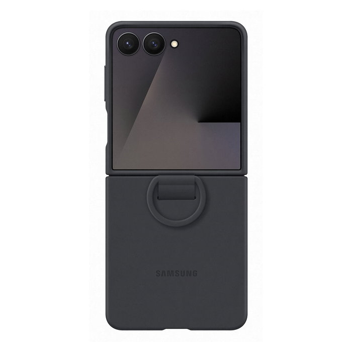 Samsung Ring Case Funda de Silicona para Galaxy Z Flip 5 (2023) - Negro