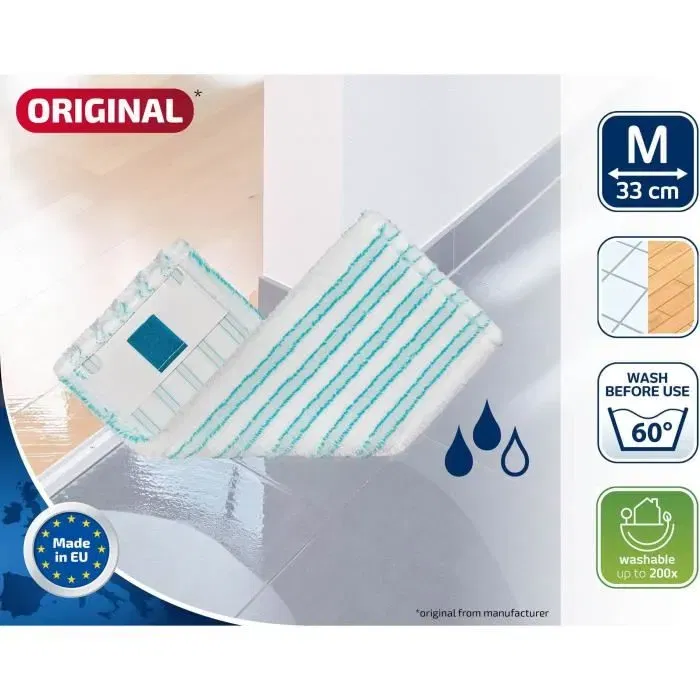 Leifheit 52123 Funda de microfibra Clean Twist M Ergo micro duo para fregona, lavable a 60°C, 33 cm