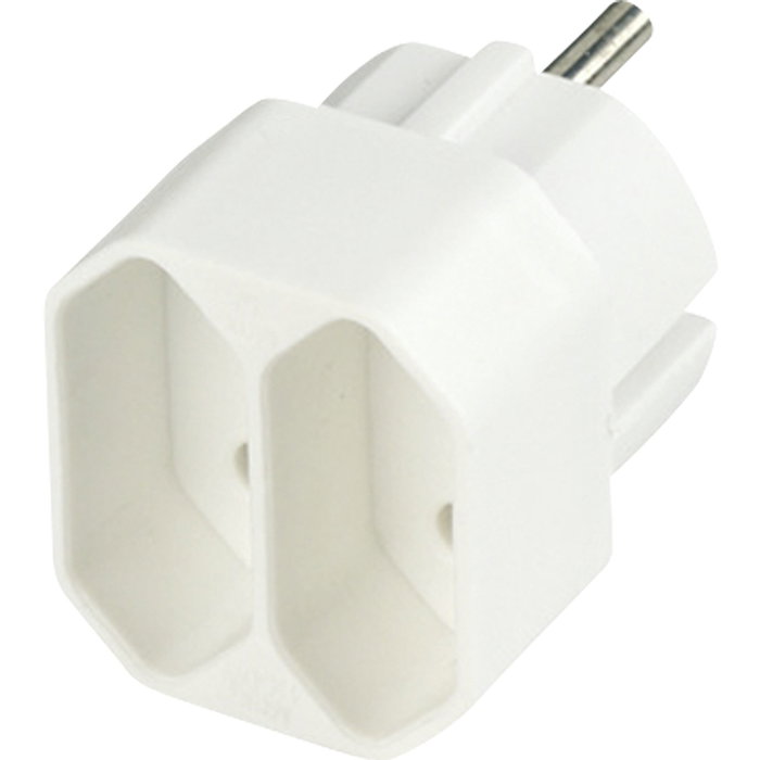 Rev REV Euro-Enchufe doble blanco