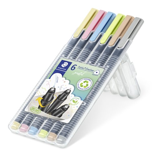 STAEDTLER Triplus Fineliner 334 Colores Pastel Estuche de 6 STAEDTLER Triplus Fineliner 334 Colores Pastel Estuche de 6