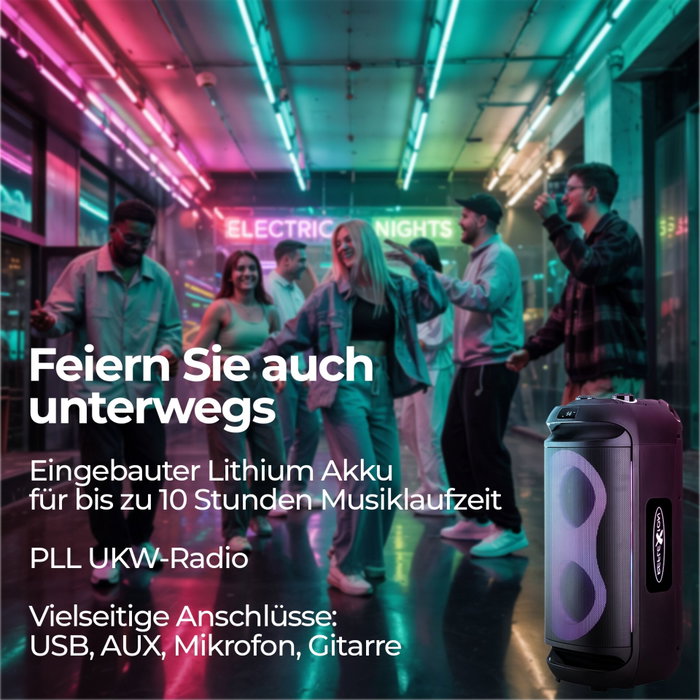 REFLEXION Reflexion PSX40BT Party Lautsprecher Bluetooth 500W Schwarz