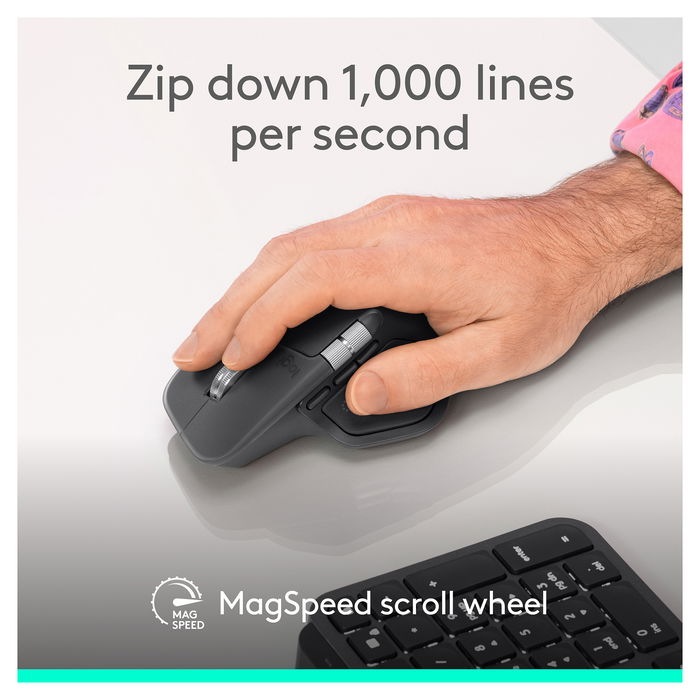 Logitech Ratón MX Master 4 for Business Graphite, Inalámbrico 2.4GHz/Bluetooth, Versión Empresarial