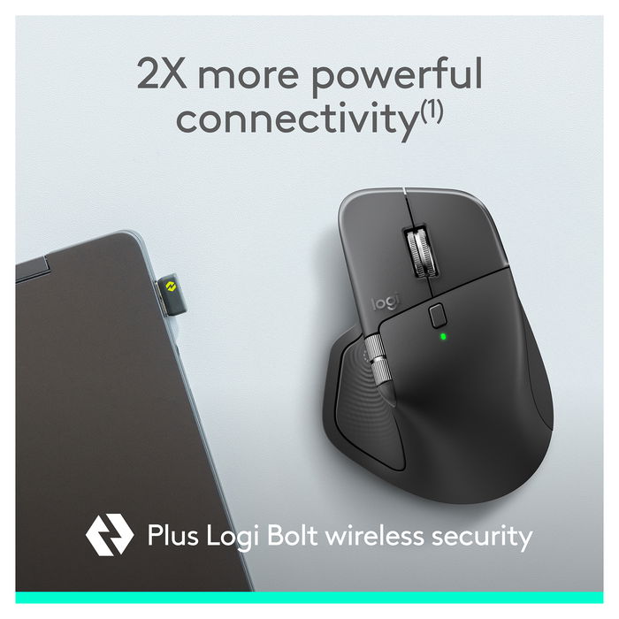 Logitech Ratón MX Master 4 for Business Graphite, Inalámbrico 2.4GHz/Bluetooth, Versión Empresarial