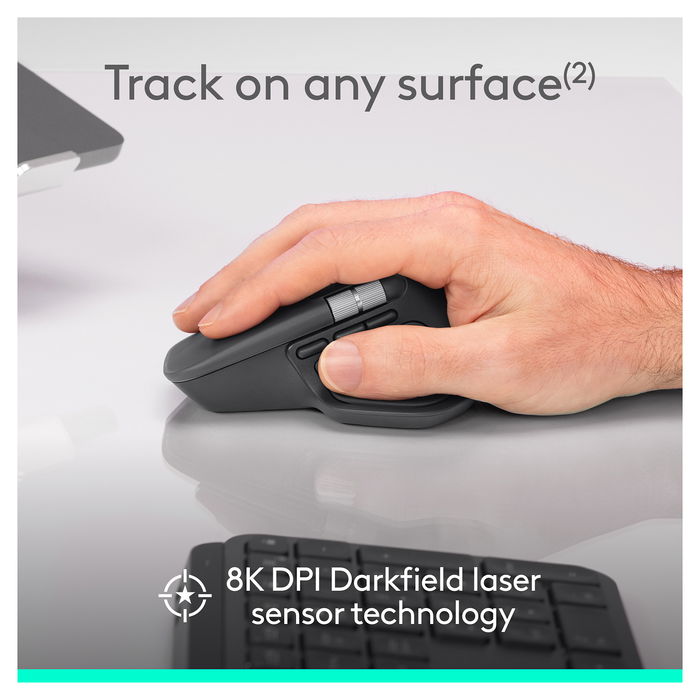 Logitech Ratón MX Master 4 for Business Graphite, Inalámbrico 2.4GHz/Bluetooth, Versión Empresarial