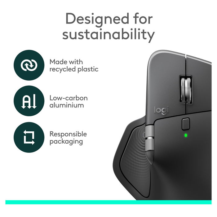 Logitech Ratón MX Master 4 for Business Graphite, Inalámbrico 2.4GHz/Bluetooth, Versión Empresarial