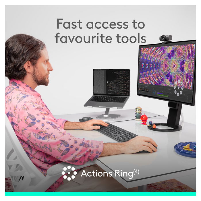 Logitech Ratón MX Master 4 for Business Graphite, Inalámbrico 2.4GHz/Bluetooth, Versión Empresarial