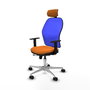 PIQUERAS Y CRESPO Silla de oficina Jorquera con mecanismo Sincro/Traslack Naranja y Azul