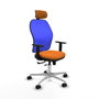 PIQUERAS Y CRESPO Silla de oficina Jorquera con mecanismo Sincro/Traslack Naranja y Azul
