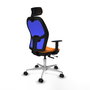 PIQUERAS Y CRESPO Silla de oficina Jorquera con mecanismo Sincro/Traslack Naranja y Azul