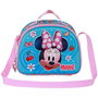 Karactermania Bolsa Portamerienda 3D Minnie Mouse Happiness 25,5 x10 x20 cm con Relieve y Forro Isotérmico Azul para Niños a Partir de 3 Años