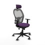 PIQUERAS Y CRESPO Silla de oficina Jorquera con mecanismo Sincro, tela morada y malla gris