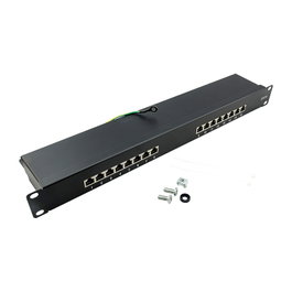 LogiLink NP0057 Patch Panel 19'' 16 Puertos Cat6 STP Negro EconLine