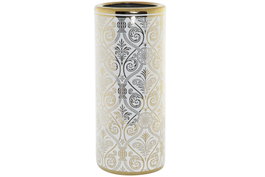 DKD Home Decor Paraguero Romantico Blanco Dorado 22 x 46 x 22 cm (2 Unidades)