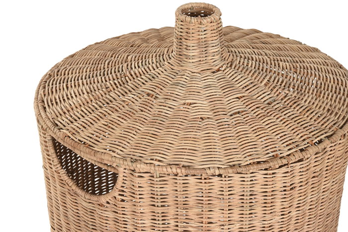 DKD Home Decor Set de 2 Cestas de Ratán y Metal Natural 42x42x63 cm DKD Home Decor Set de 2 Cestas de Ratán y Metal Natural 42x42x63 cm