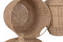 DKD Home Decor Set de 2 Cestas de Ratán y Metal Natural 42x42x63 cm