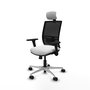 PIQUERAS Y CRESPO Silla de oficina Yunquera con mecanismo Sincro/Traslack Blanco y Negro