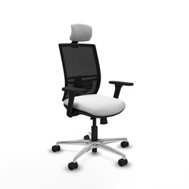 PIQUERAS Y CRESPO Silla de oficina Yunquera con mecanismo Sincro/Traslack Blanco y Negro
