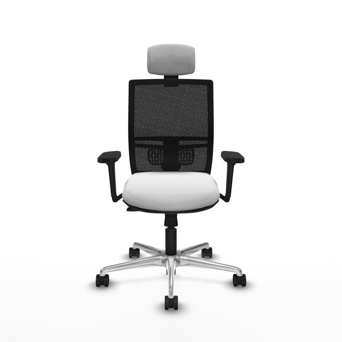 PIQUERAS Y CRESPO Silla de oficina Yunquera con mecanismo Sincro/Traslack Blanco y Negro