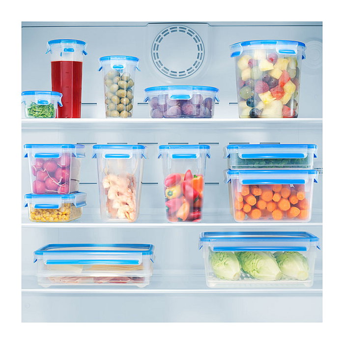 Emsa 508566 - Set de 3 Frischhaltedosen Clip & Close, Rectangular, Transparente, BPA Free, TPE, Apto Lavavajillas y Microondas, 167 * 226 * 99 mm