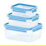 Emsa 508566 - Set de 3 Frischhaltedosen Clip & Close, Rectangular, Transparente, BPA Free, TPE, Apto Lavavajillas y Microondas, 167 * 226 * 99 mm