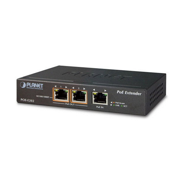 Planet POE-E202 Extensor PoE+ Gigabit 1 puerto a 2 puertos Planet POE-E202 Extensor PoE+ Gigabit 1 puerto a 2 puertos