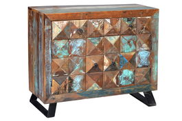 Giner y Colomer Cómoda Multicolor en Madera Reciclada con 2 Puertas y 2 Cajones