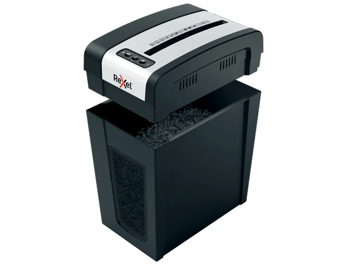 Rexel MC6-SL Destructora de Documentos Microcorte Capacidad 6 Hojas Grapas Clips Tarjetas y CD Papelera 18L