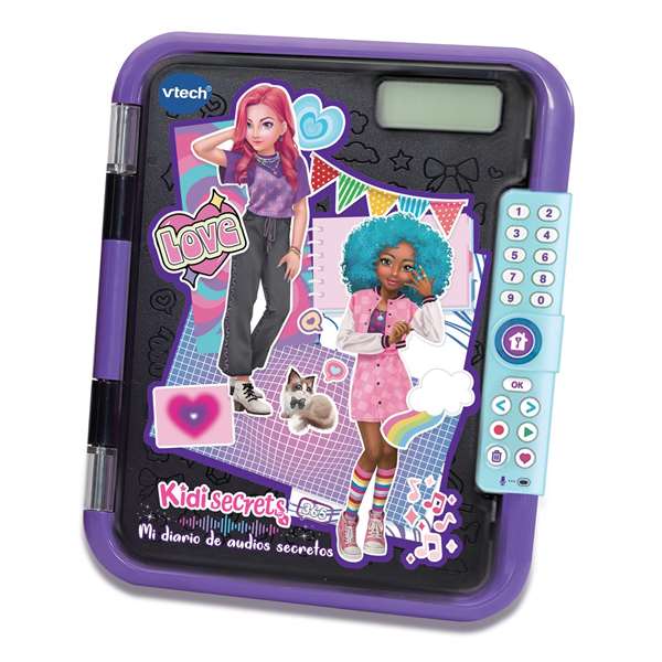 VTech Kidisecrets 365 Mi Diario de Audios Secretos Negro, Diario Personalizable para Grabar Nota de Voz por Día, para Niños 5 a 12 Años