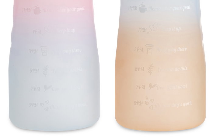 DKD Home Decor Pack de 3 Botellas de 2000 ml Libres de BPA con Cierre Hermético