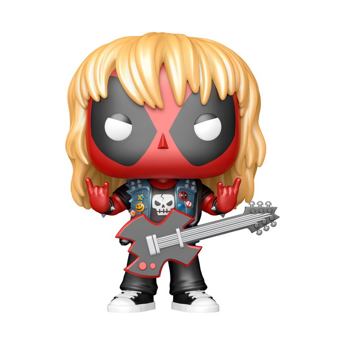 Funko Pop! & Tee Marvel Deadpool - Heavy Metal - Figura Metálica con Guitarra y Camiseta - Talla L