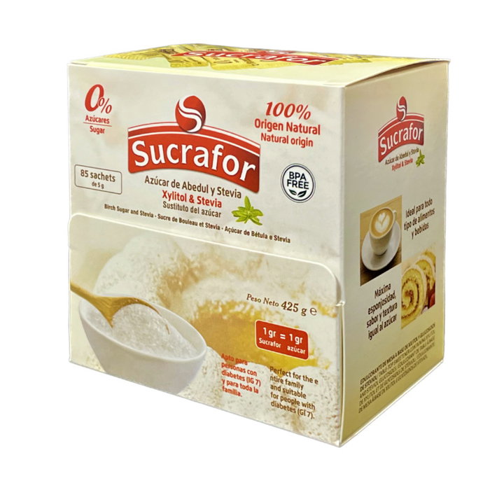 SUCRAFOR Xilitol y Stevia 85 sobres SUCRAFOR Xilitol y Stevia 85 sobres