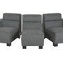 DKD Home Decor Sofá Modular Gris Oscuro