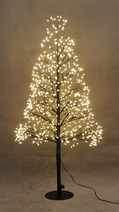 DKD Home Decor Árbol LED Metal 40x40x120 Luz Cálida Negro