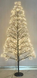 DKD Home Decor Árbol LED Metal 40x40x120 Luz Cálida Negro