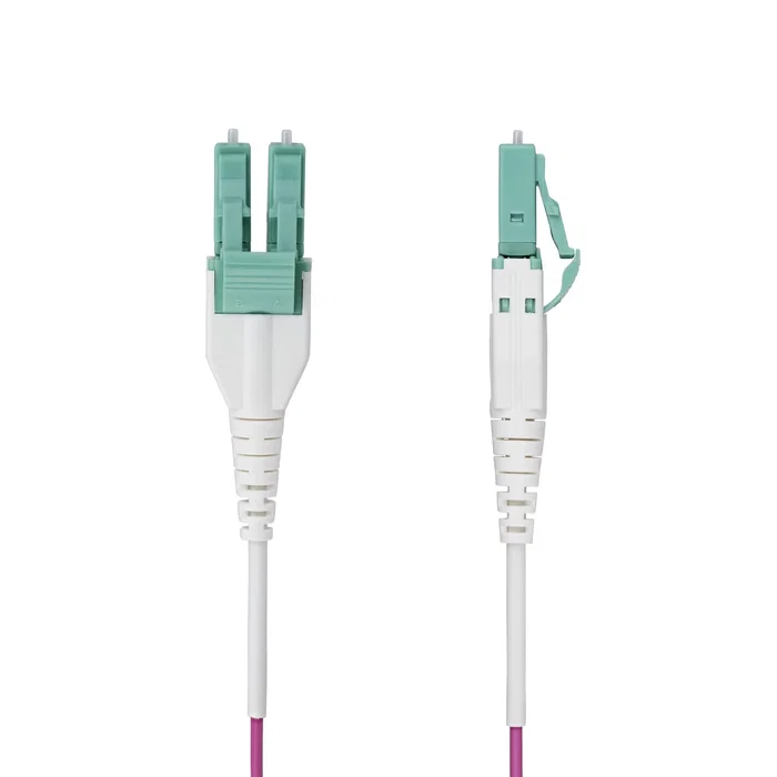StarTech.com Cable de Fibra Óptica OM4 Multimodo OM4RLCLC15M - LC-LC Duplex Violeta Érica, 15 Metros, Compatible 1/10/40/100Gbps, OFNR Riser
