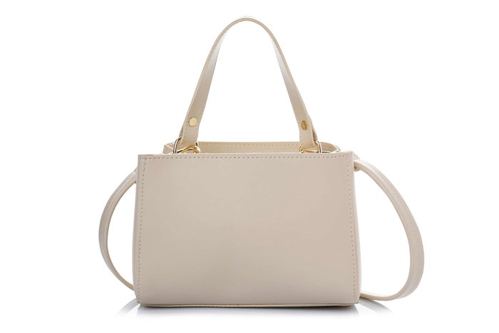 Vince Camuto Bolso de Mano Crema, Bolso Elegante de Cuero de Polivinilo, 20x11x15 cm