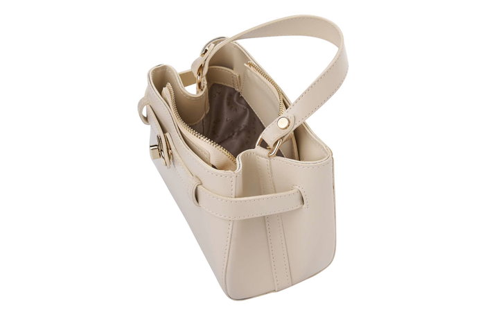 Vince Camuto Bolso de Mano Crema, Bolso Elegante de Cuero de Polivinilo, 20x11x15 cm