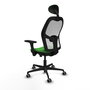 PIQUERAS Y CRESPO Silla de oficina Jorquera con mecanismo Sincro/Traslack, Verde y Blanco