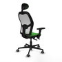 PIQUERAS Y CRESPO Silla de oficina Jorquera con mecanismo Sincro/Traslack, Verde y Blanco