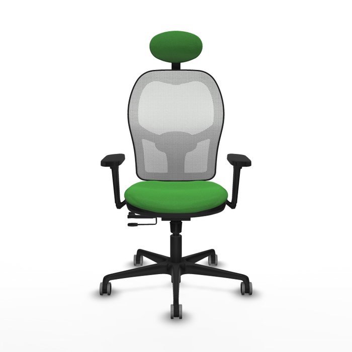 PIQUERAS Y CRESPO Silla de oficina Jorquera con mecanismo Sincro/Traslack, Verde y Blanco