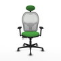 PIQUERAS Y CRESPO Silla de oficina Jorquera con mecanismo Sincro/Traslack, Verde y Blanco