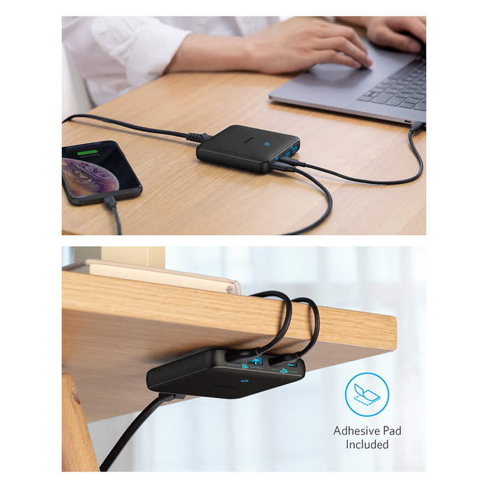 Anker 543 PowerPort Atom III Cargador 65W 4 Puertos GaN 1x USB-C 45W 1x USB-C 20W 2x USB-A Negro